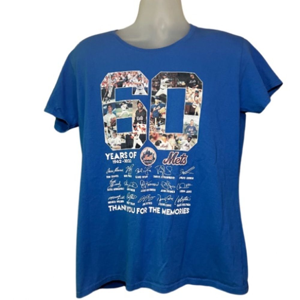 60 Years Of Mets Men's Size XL 1962-2022 Thank You For The Memories Graphic Tee